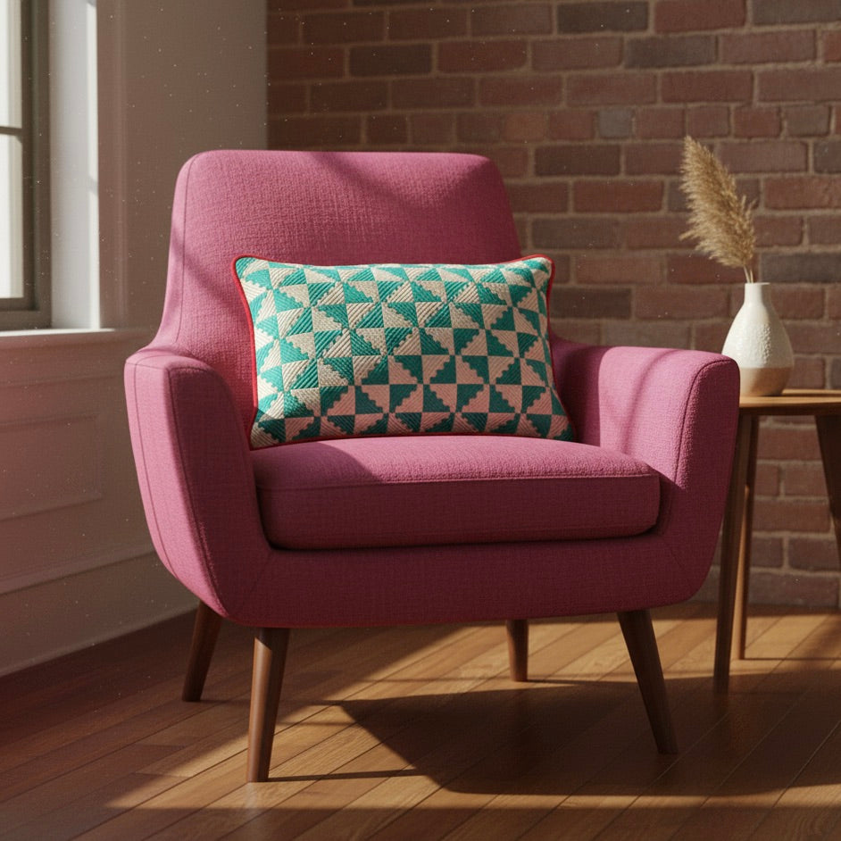 WINDMILL THROW PILLOW - AQUA