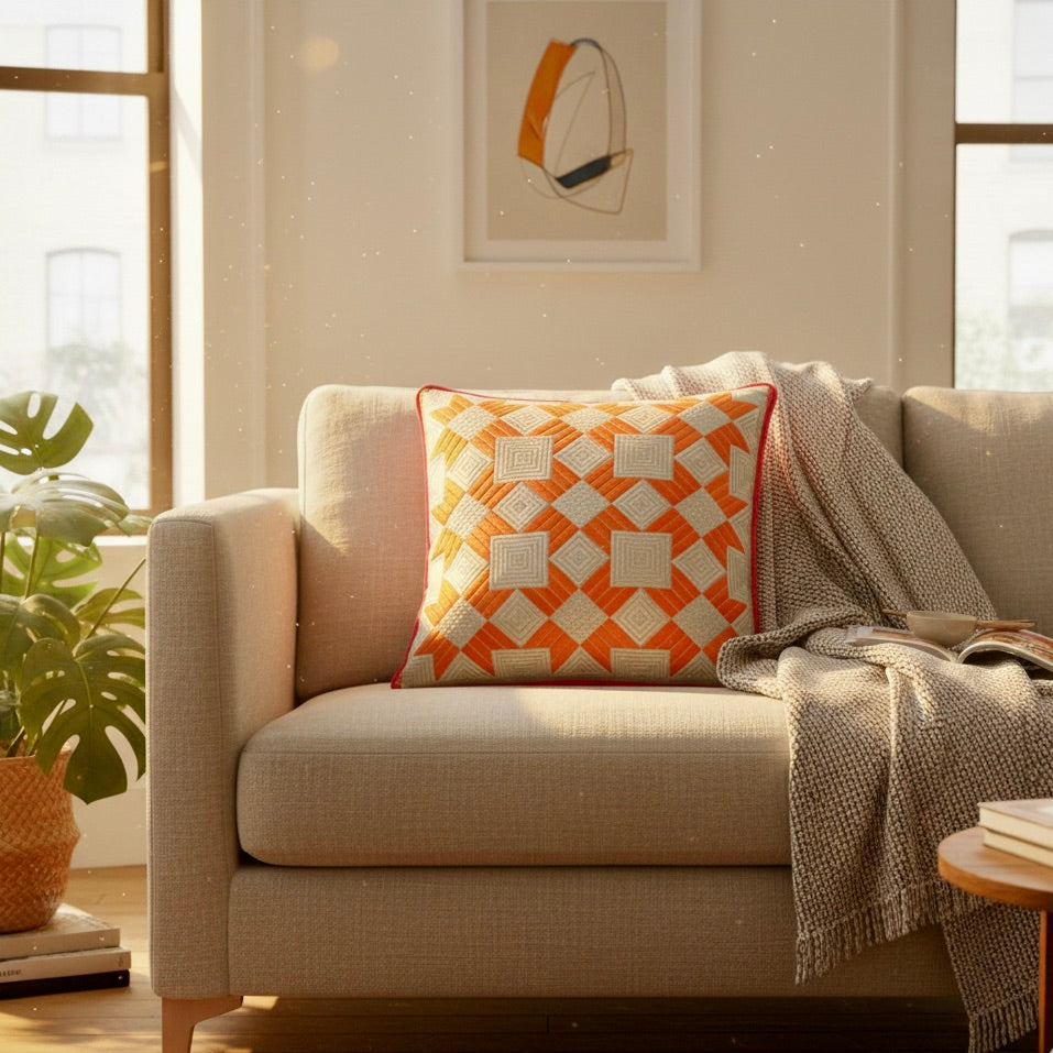 BARN STAR THROW PILLOW - MARIGOLD