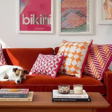 SHAKER TAPE THROW PILLOW - MARIGOLD