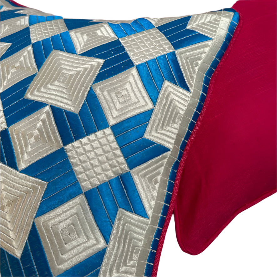 BARN STAR THROW PILLOW - CERULEAN
