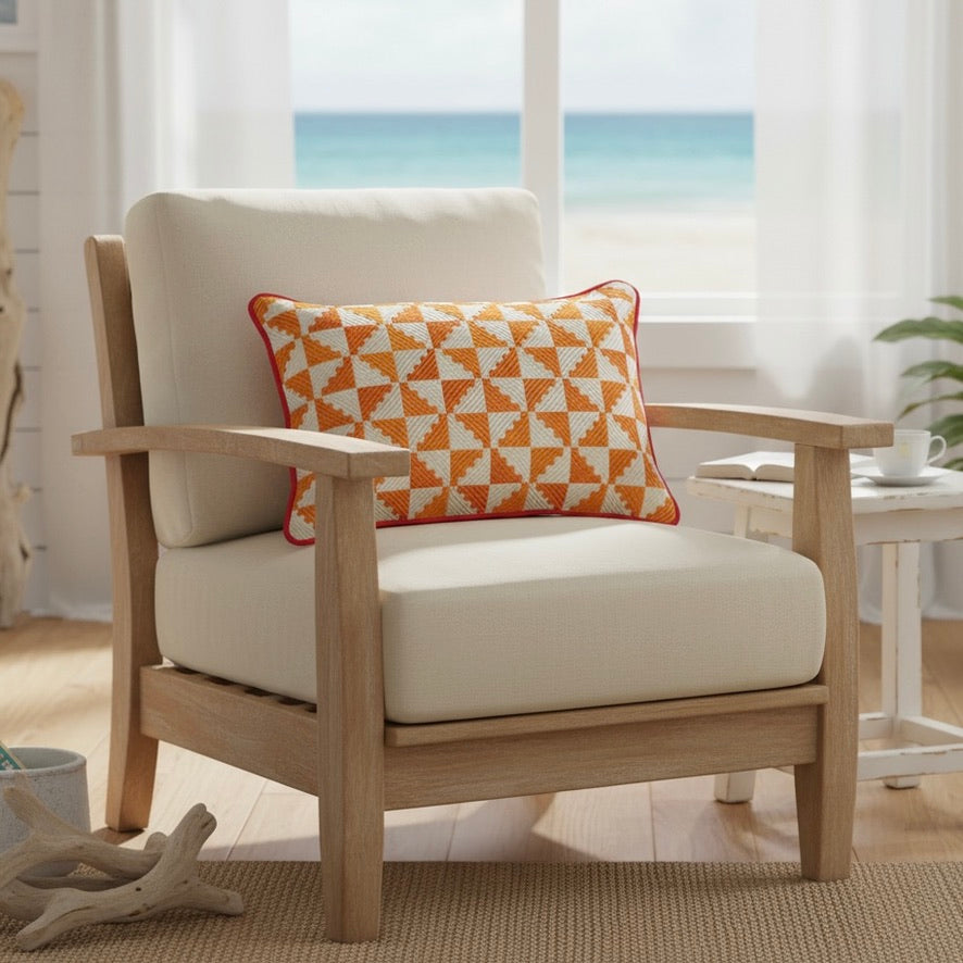 WINDMILL THROW PILLOW - MARIGOLD