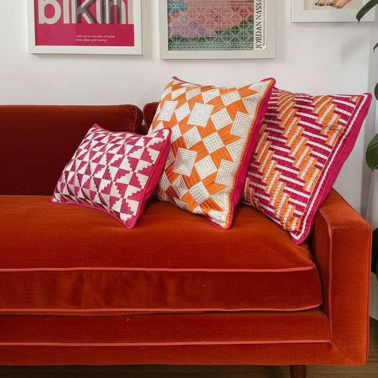 WINDMILL THROW PILLOW - FUCHSIA