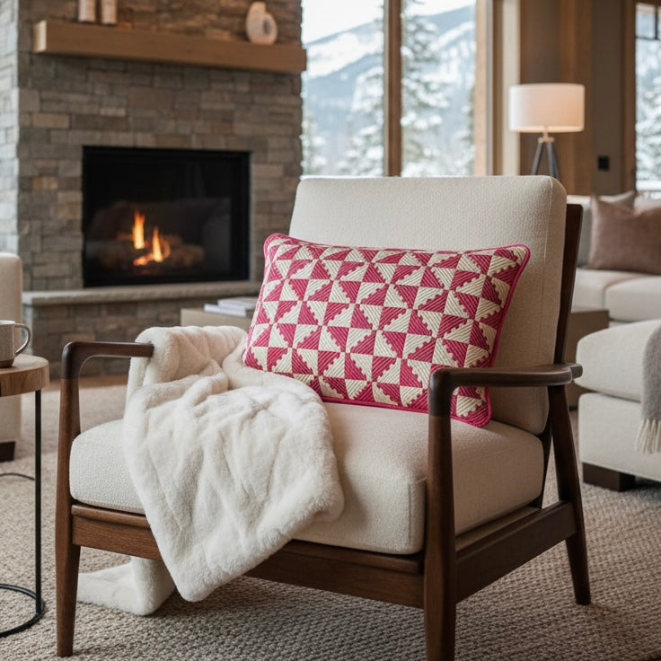 WINDMILL THROW PILLOW - FUCHSIA