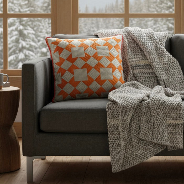 BARN STAR THROW PILLOW - MARIGOLD