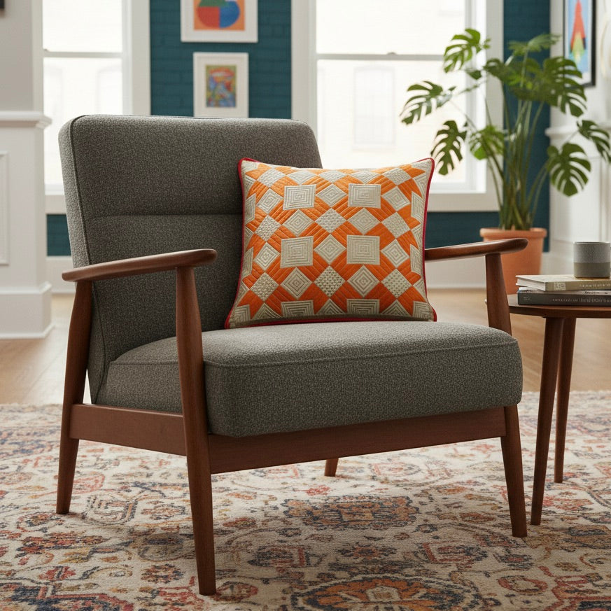 BARN STAR THROW PILLOW - MARIGOLD