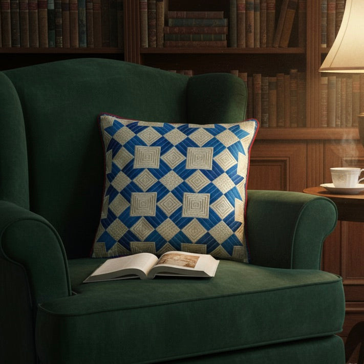 BARN STAR THROW PILLOW - CERULEAN