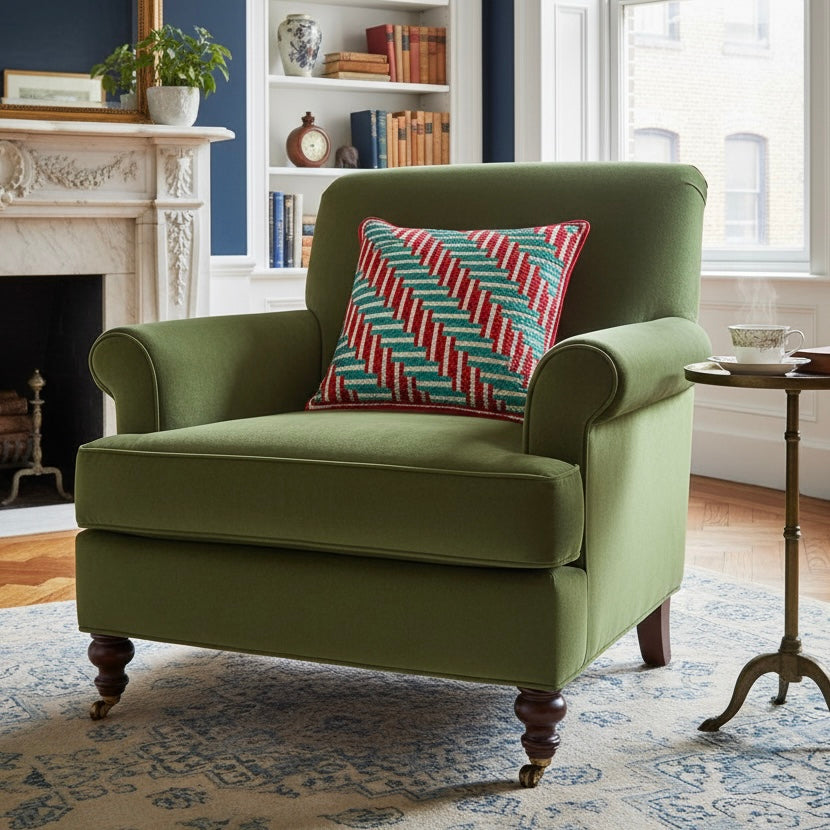 SHAKER TAPE THROW PILLOW - AQUA