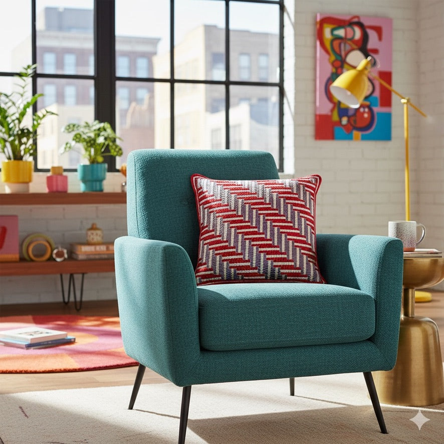 SHAKER TAPE THROW PILLOW - LAVENDER