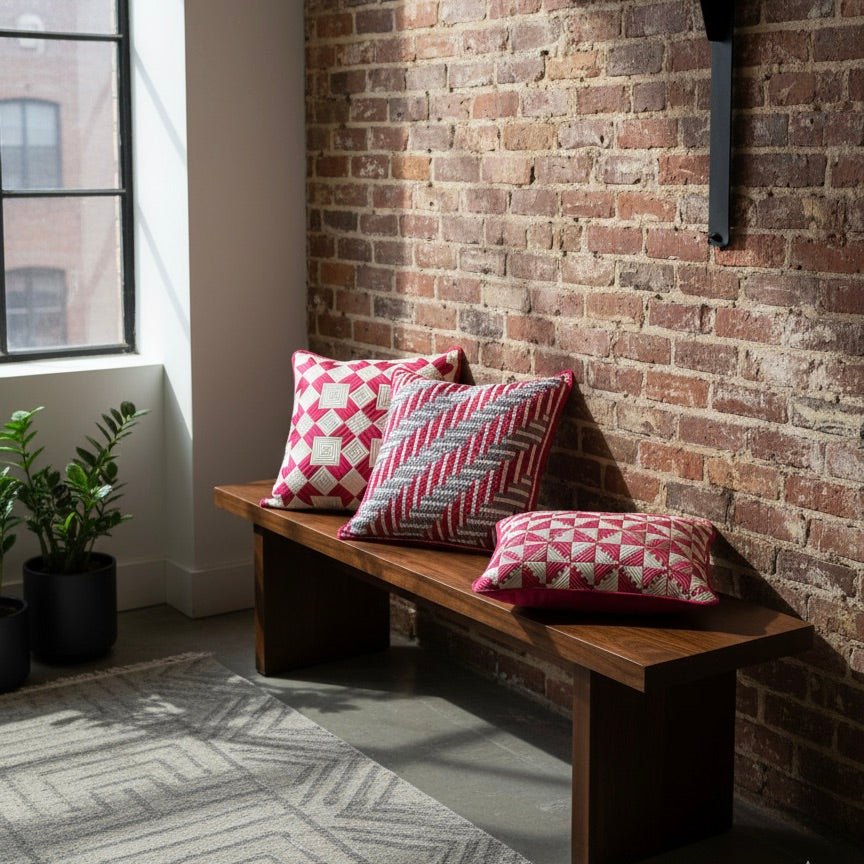 SHAKER TAPE THROW PILLOW - LAVENDER