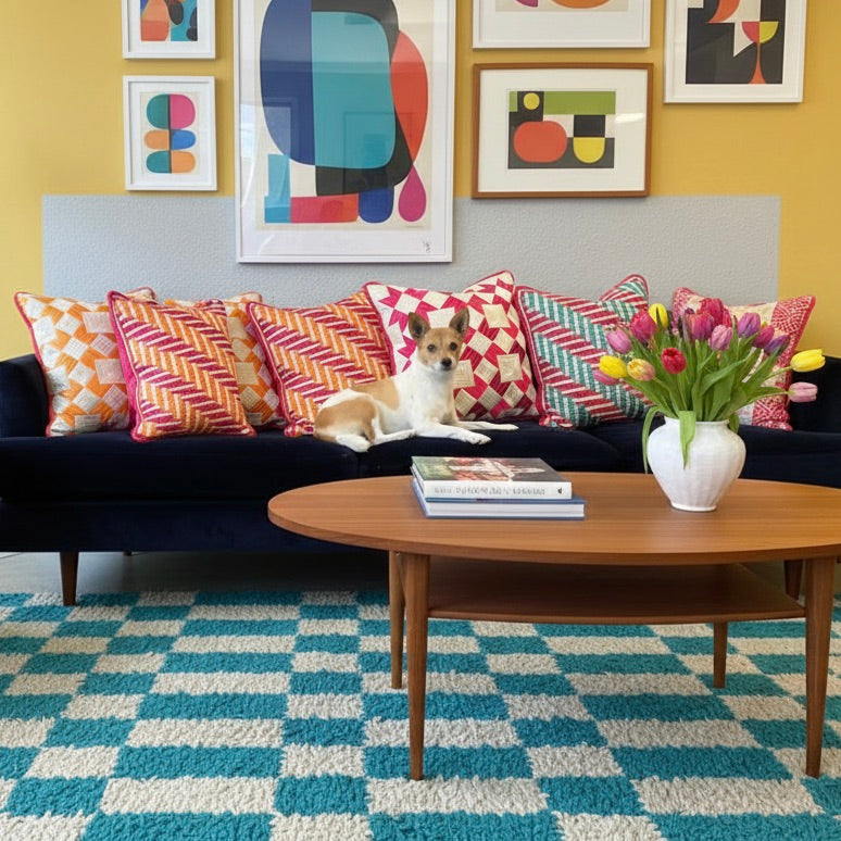 SHAKER TAPE THROW PILLOW - MARIGOLD