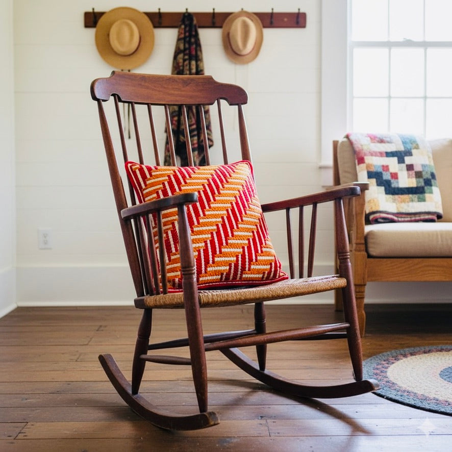 SHAKER TAPE THROW PILLOW - MARIGOLD