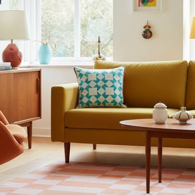 BARN STAR THROW PILLOW - AQUA